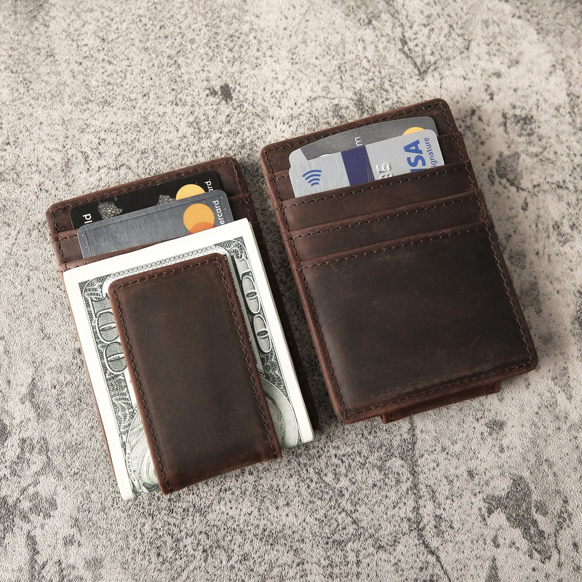 Personalized Leather Money Clip, Custom Leather Money Clip, Engraved Money Clip, Custom Leather Credit Card Wallet, Personalized Card Holder