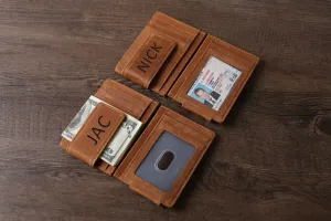 Personalized Leather Money Clip, Magnetic Money Clip, Money Clip Wallet