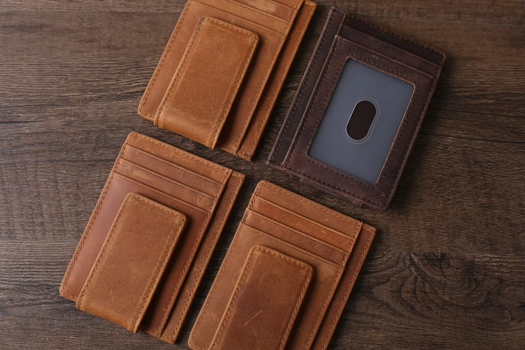 Personalized Leather Money Clip, Magnetic Money Clip, Money Clip Wallet