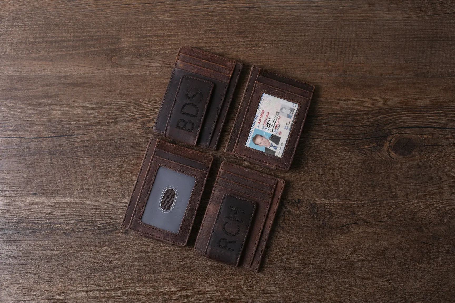 Personalized Leather Money Clip, Magnetic Money Clip, Money Clip Wallet
