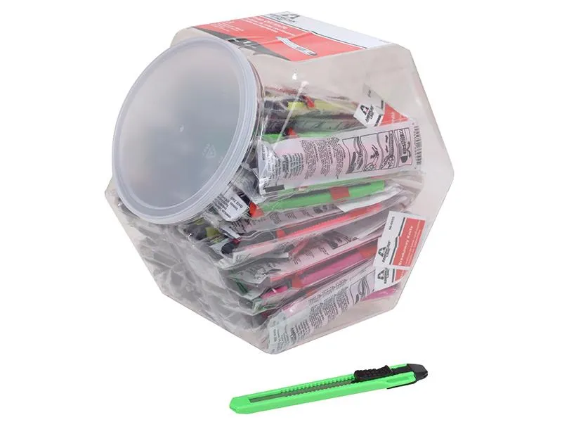 Personna Plastic Neon Snap-Off Knife 9Mm (Jar Of 75 Knives)