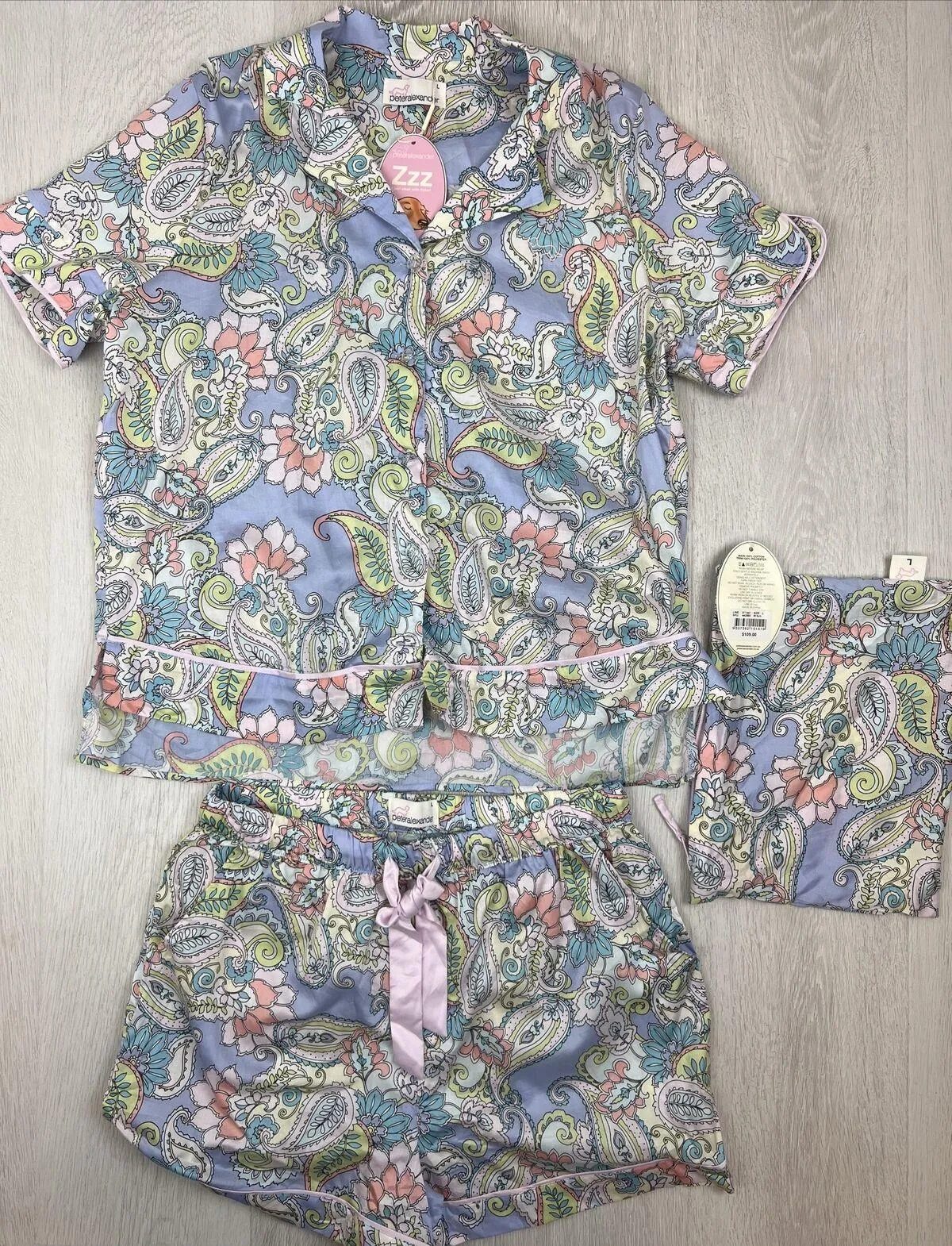 Peter Alexander Womens Paisley Pyjama Set Size Large (New, RRP $109)