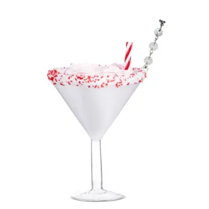 PINK PEPPERMINT MARTINI GLASS (Set/1) MAGNETIC CHANDELIER ORNAMENT