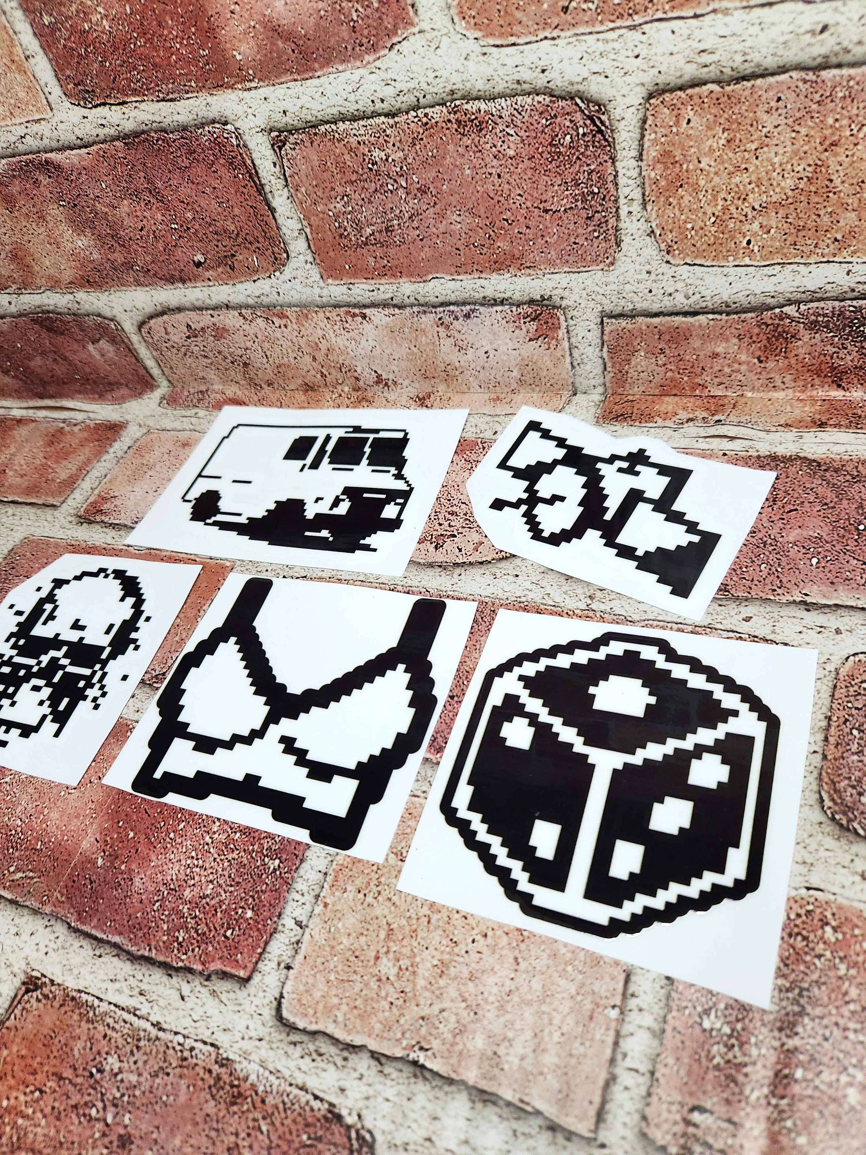 Pixel Ave Laptop Stickers (B&W)