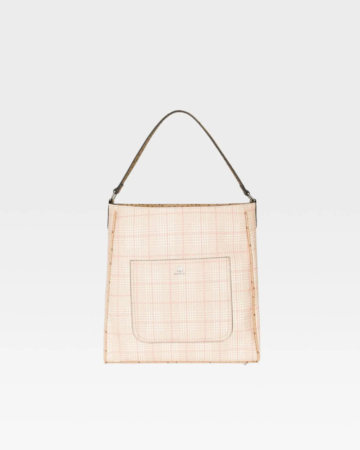 Plaid Mini Tote Bag in Beige