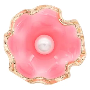 Plated Flower Pearl 2 Jewelry Snap