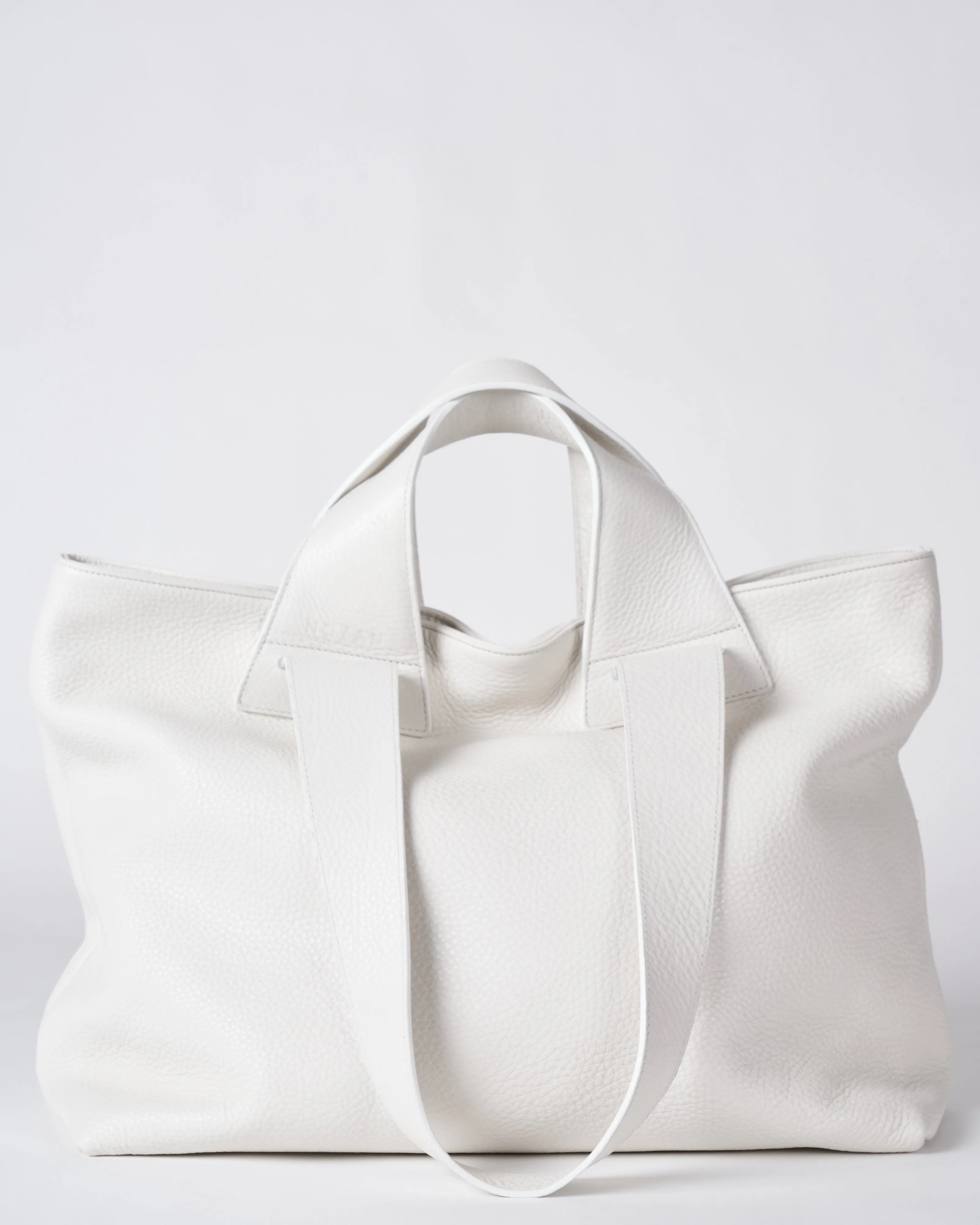 plen tote bag - white leather