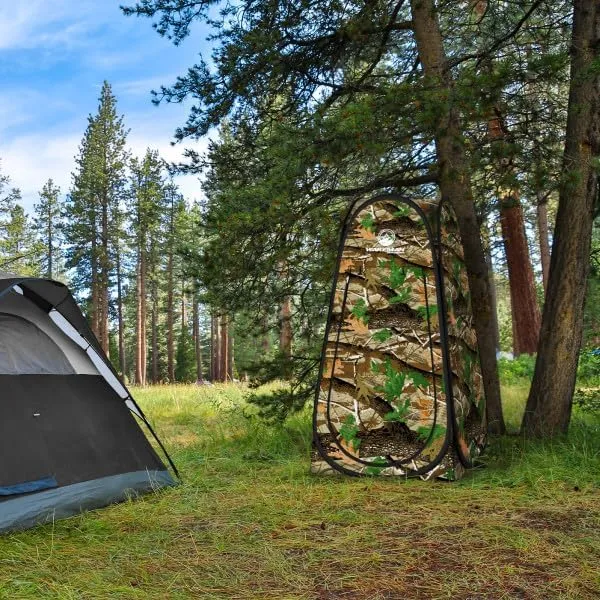 Pop Up Pod - Privacy Shower Tent, Dressing Room, or Portable Toilet Stall with Carry Bag for Camping, Beach, or Tailgate by Wakeman Outdoors