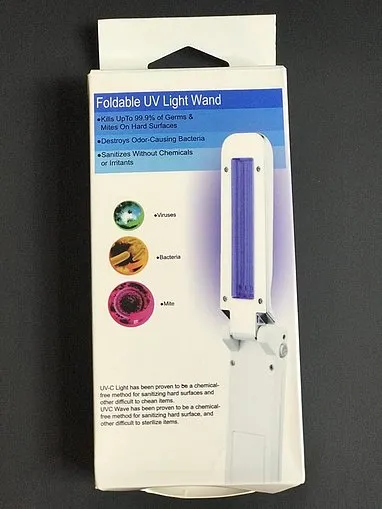 Portable & Fordable UV-C Sanitizing Light Wand with Auto safety shutoff