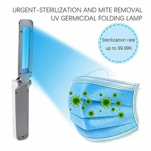 Portable & Fordable UV-C Sanitizing Light Wand with Auto safety shutoff