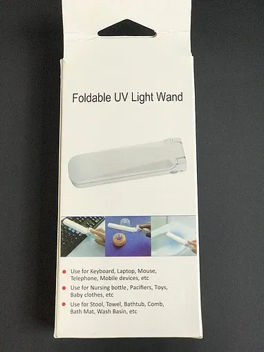 Portable & Fordable UV-C Sanitizing Light Wand with Auto safety shutoff