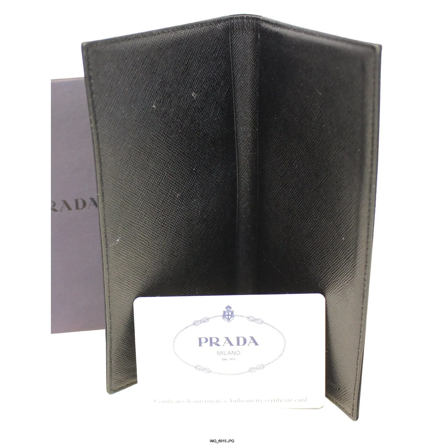 PRADA Black Nylon Checkbook Cover Wallet