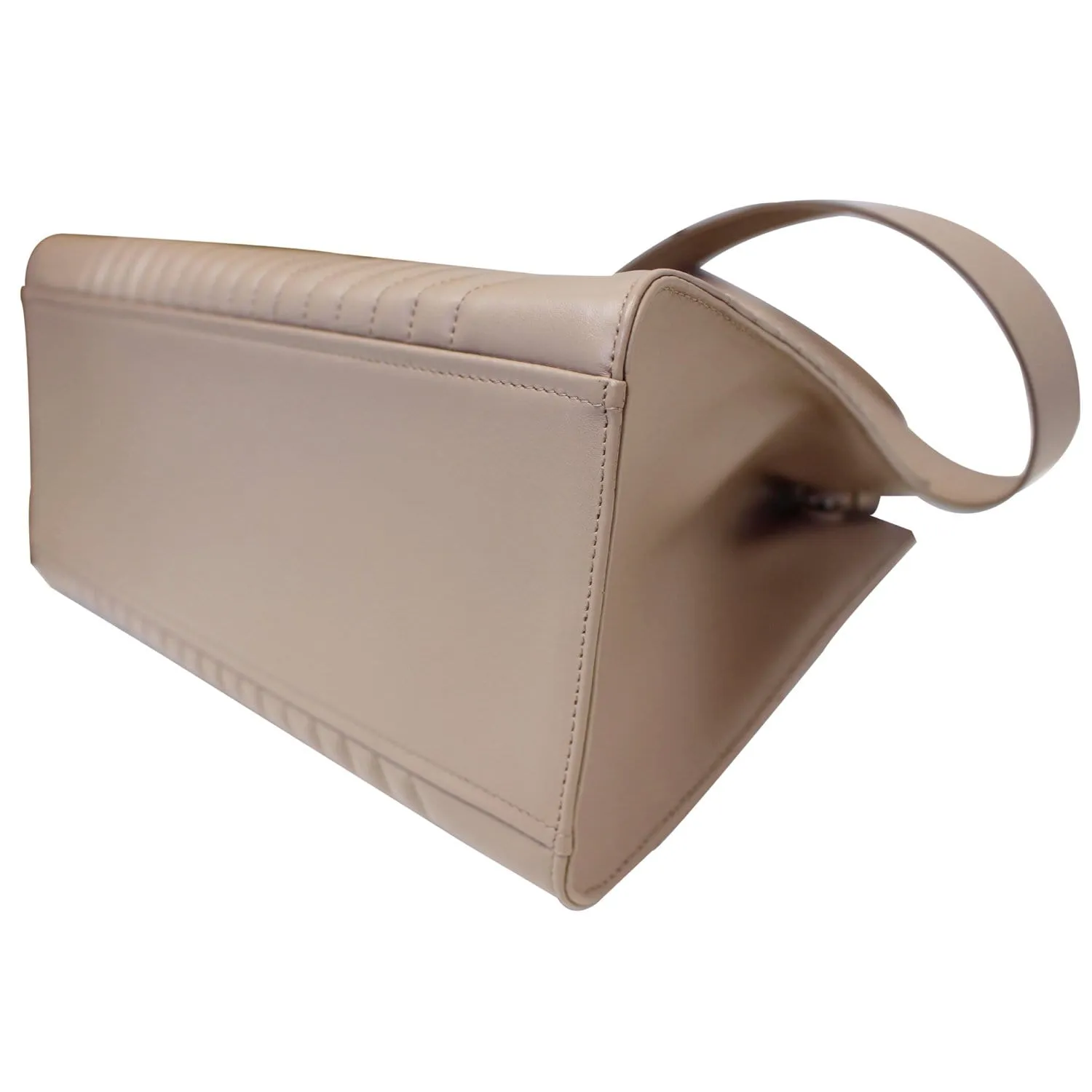 PRADA Diagramme Leather Tote Shoulder Bag Nude