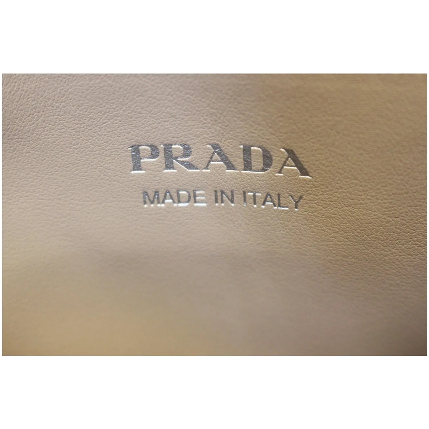 PRADA Diagramme Leather Tote Shoulder Bag Nude