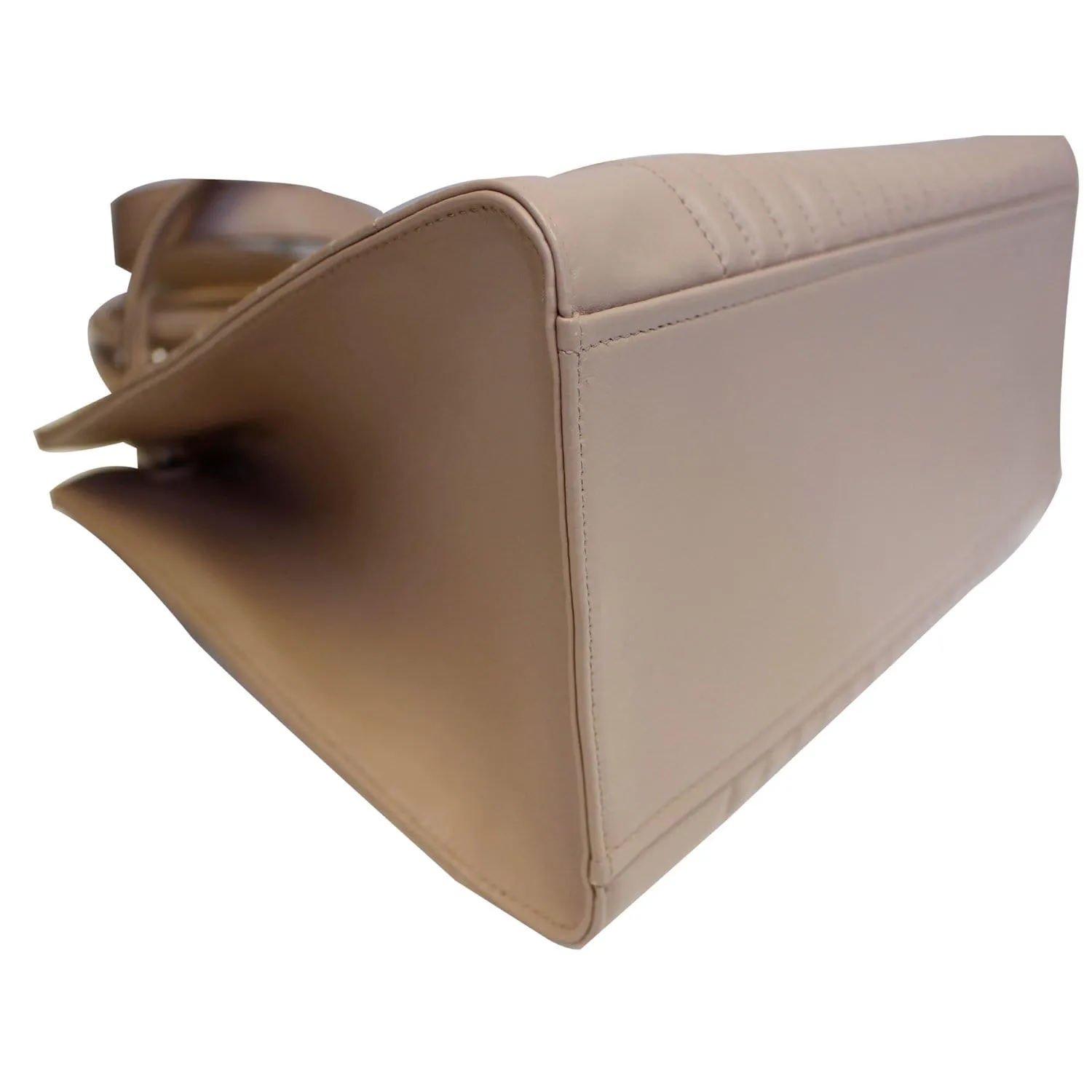 PRADA Diagramme Leather Tote Shoulder Bag Nude