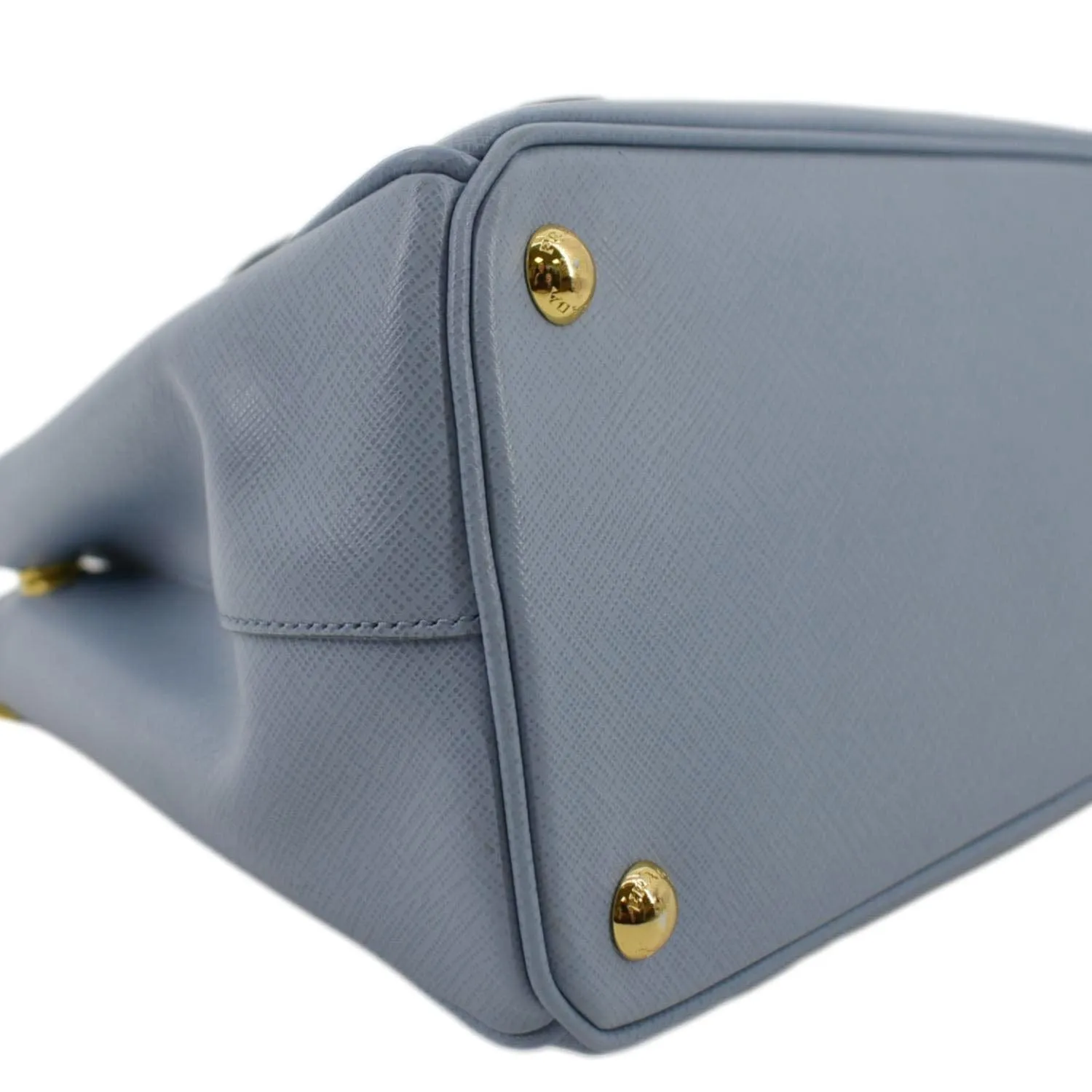 PRADA Galleria Double-Zip small Saffiano Leather Tote Bag Light Blue