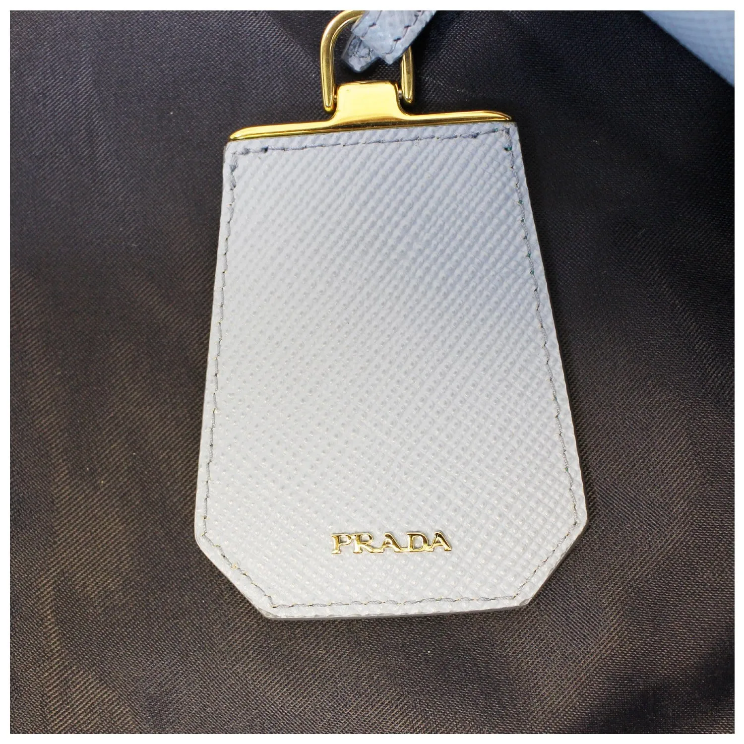 PRADA Lux Saffiano Leather Tote Shoulder Bag Blue