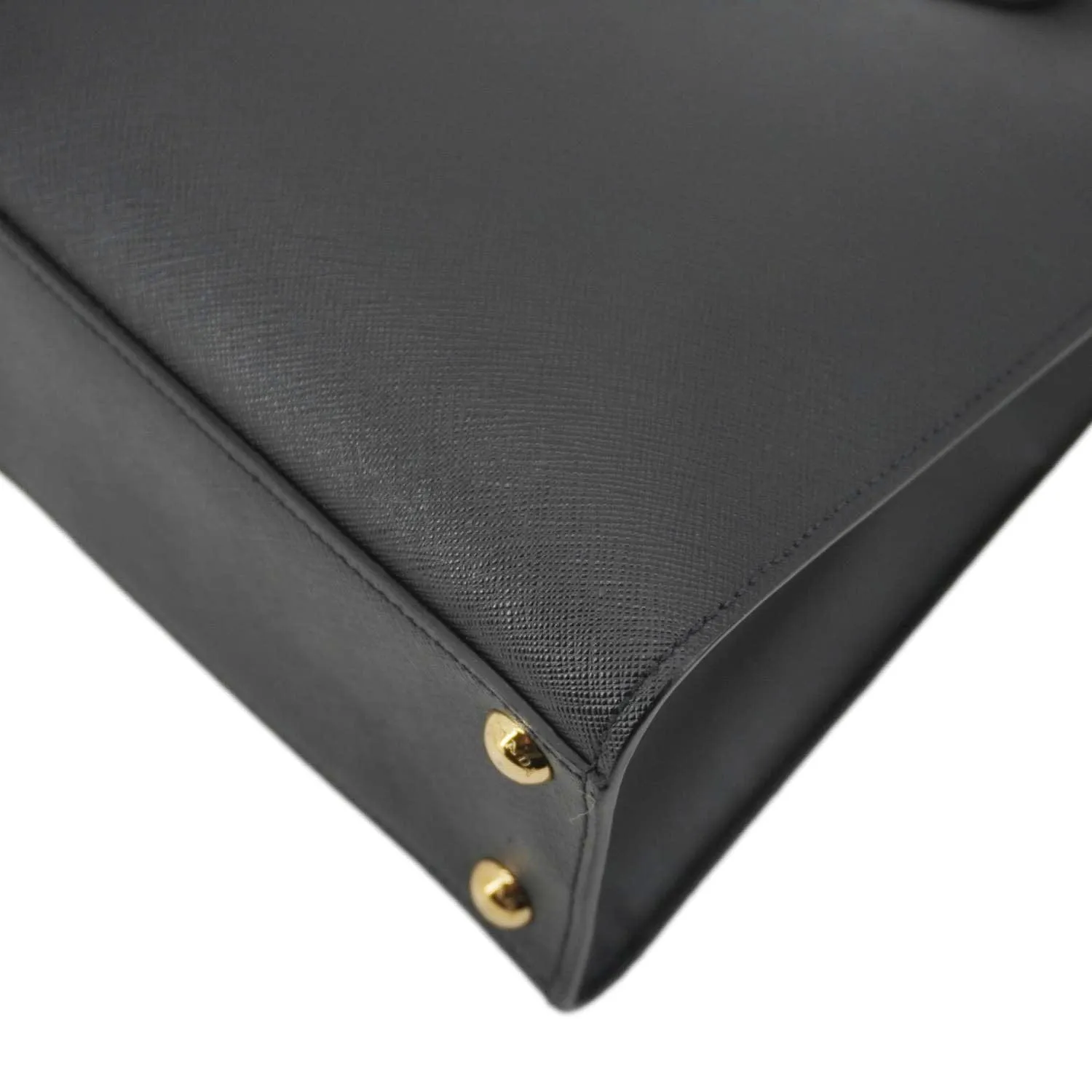 PRADA Soft Zippered Saffiano Leather Tote Bag Black