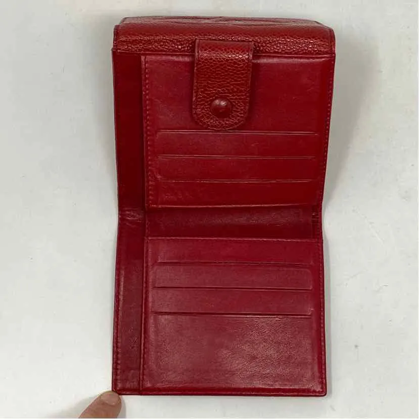 Pre-Owned Chanel Red Leather Designer Wallet