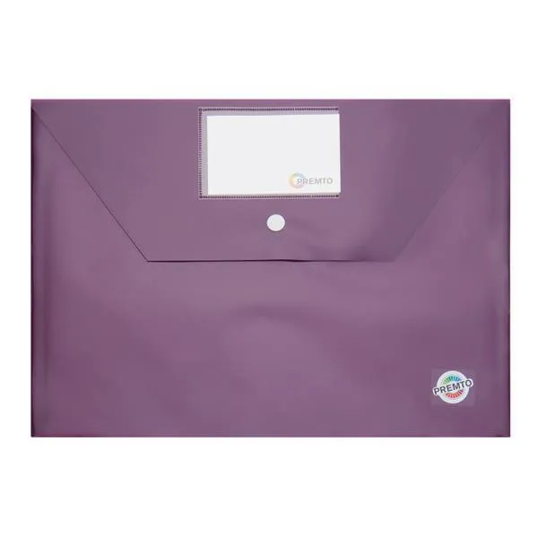 Premto A4 Button Storage Wallet - Grape Juice