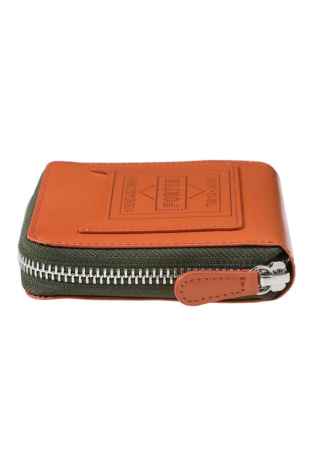 PS Leather Wallet Zip Wallet(Glass Leather) Orange/Khaki