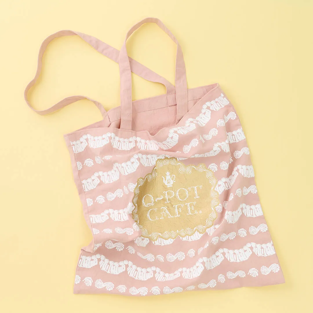 Q-pot CAFE. Whipped Cream Washer Fabric Tote Bag【Japan Jewelry】