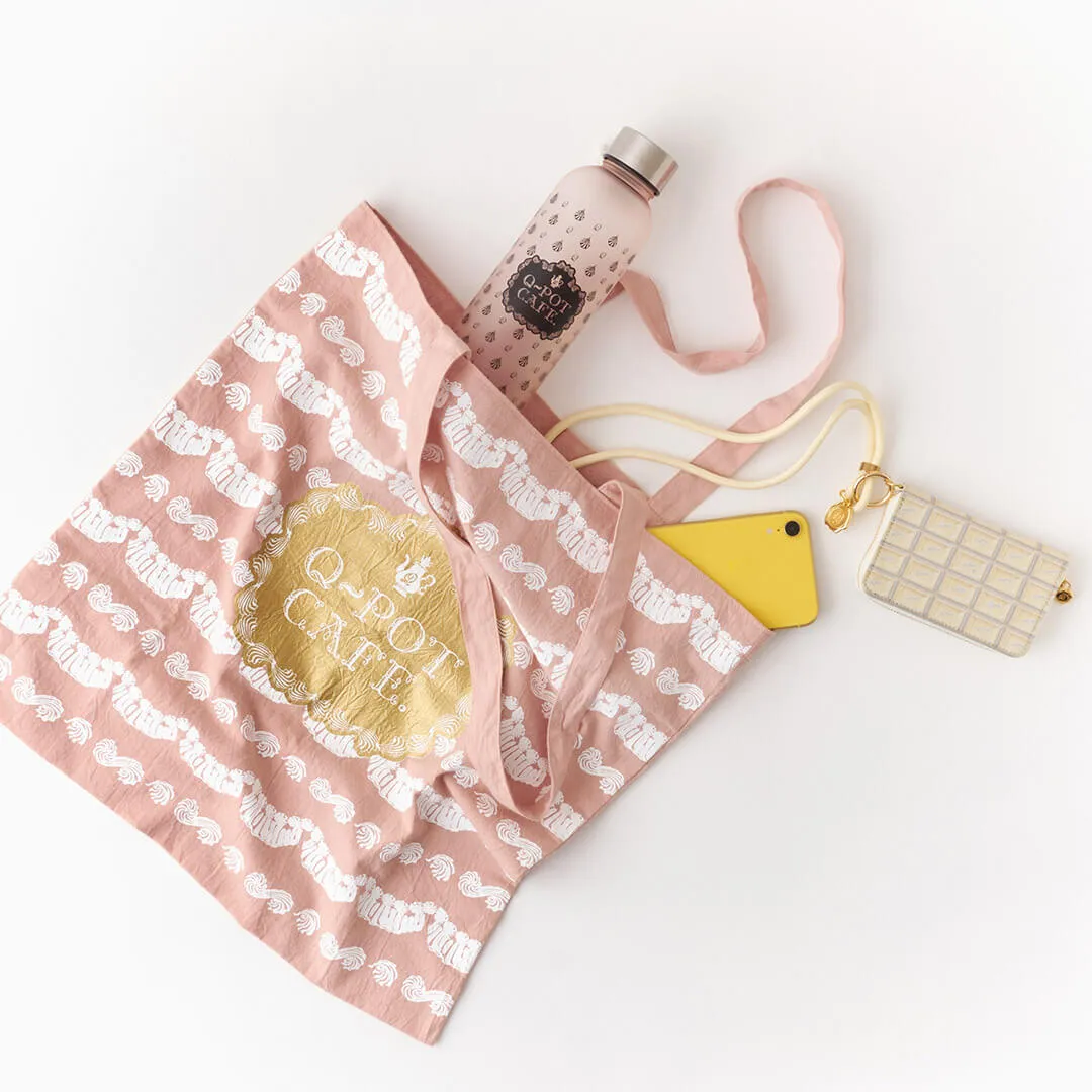 Q-pot CAFE. Whipped Cream Washer Fabric Tote Bag【Japan Jewelry】