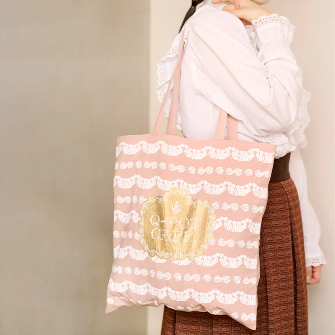 Q-pot CAFE. Whipped Cream Washer Fabric Tote Bag【Japan Jewelry】
