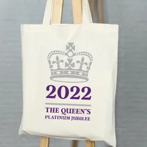 Queen's Platinum Jubilee 2022 With Crown Tote Bag