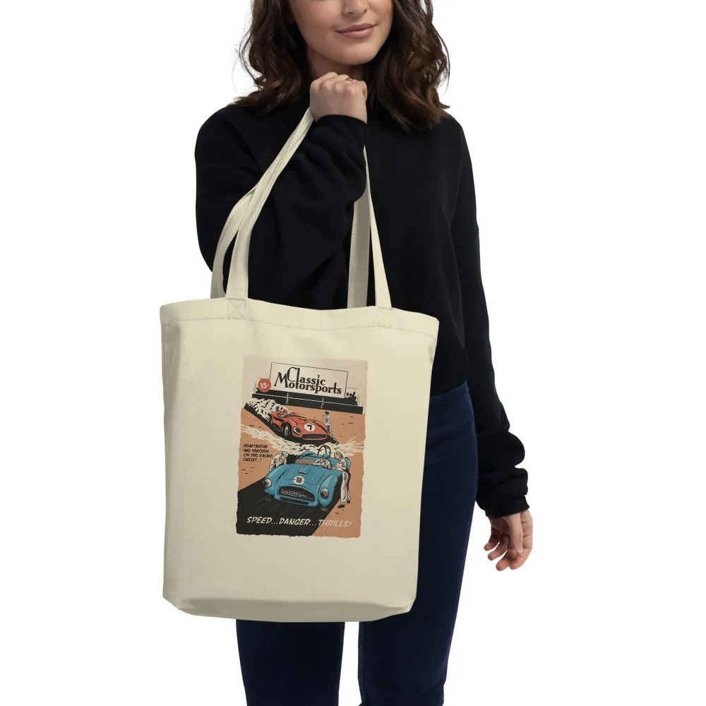 "Speed... Danger... Thrills!" Vintage Racing Eco Tote Bag