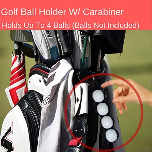 RE Goods Golf Accessories 6 in 1 Value Pack - Towel, Ball Holder, Golf Club Brush w/Groove Cleaner, Divot Repair Tool, Ball Stencil, Tee Holder, Putting Markers | Gift Set (Golf Balls Not Included)