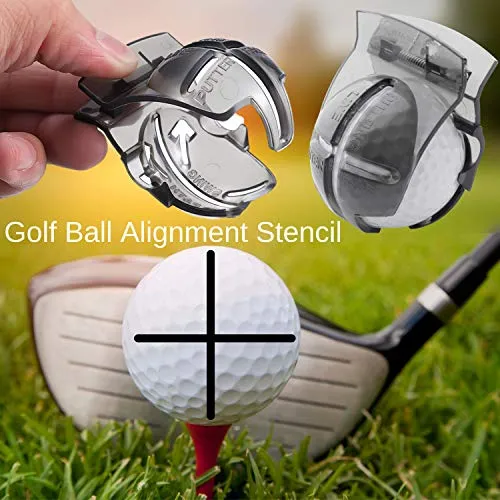 RE Goods Golf Accessories 6 in 1 Value Pack - Towel, Ball Holder, Golf Club Brush w/Groove Cleaner, Divot Repair Tool, Ball Stencil, Tee Holder, Putting Markers | Gift Set (Golf Balls Not Included)