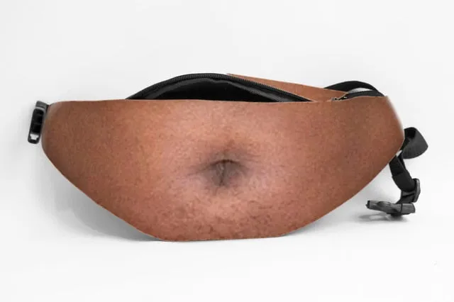 Realaiot Fashion 3D Pockets PU Novelty Men Beer Belly Waist Bag Travel Phone Anti-theft Organizer Waist package Dad Bag