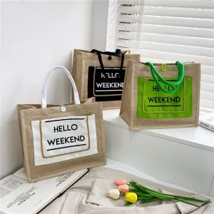 REALAIOT new fashion cotton and linen shopping bag large capacity simple canvas tote bag linen handbag