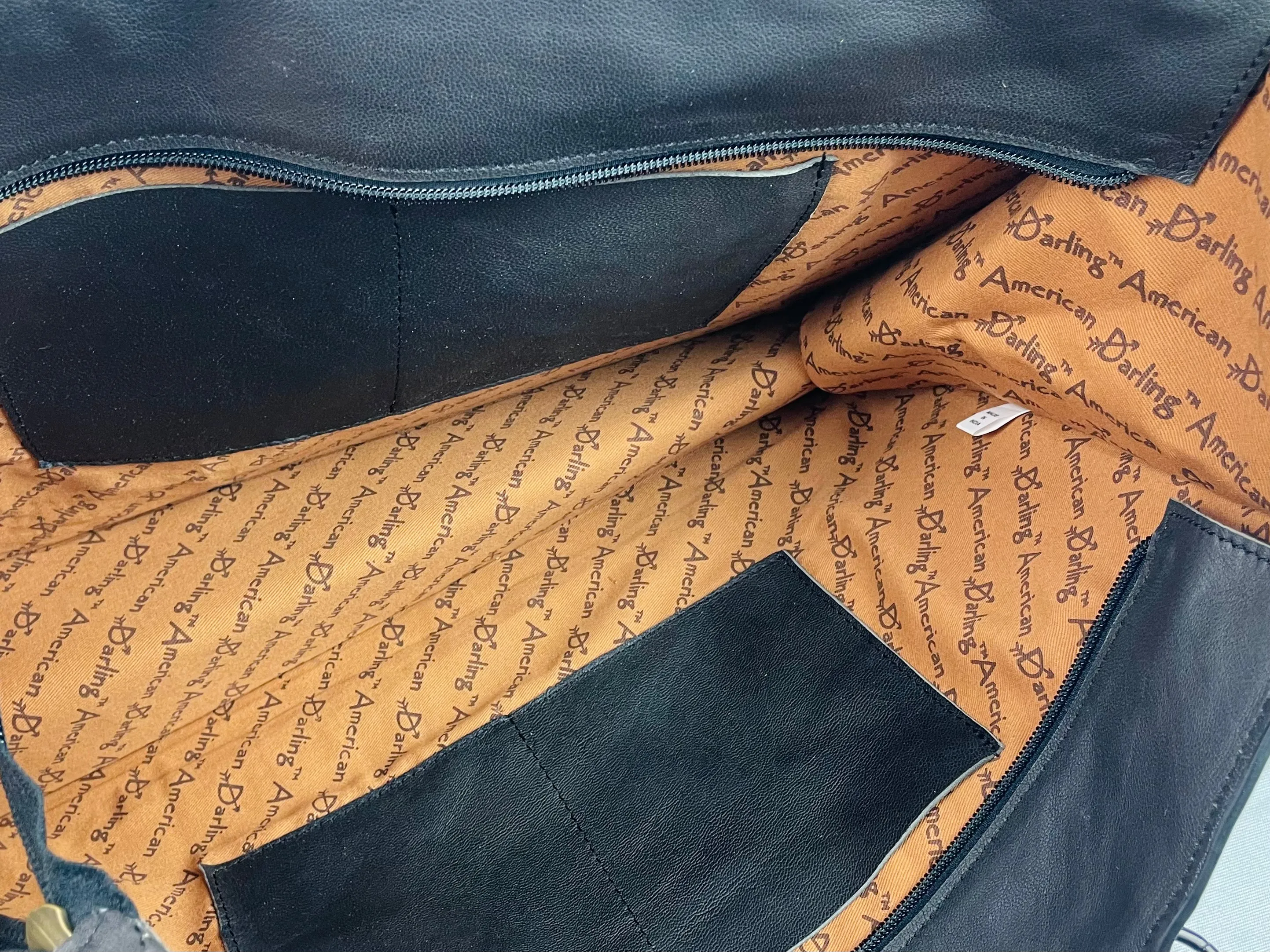 Red & Turquoise Wool with Tooled Leather Swatch Large Tote Bag