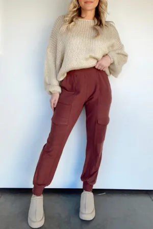 Red Dahlia High Waist Flap Pocket Joggers