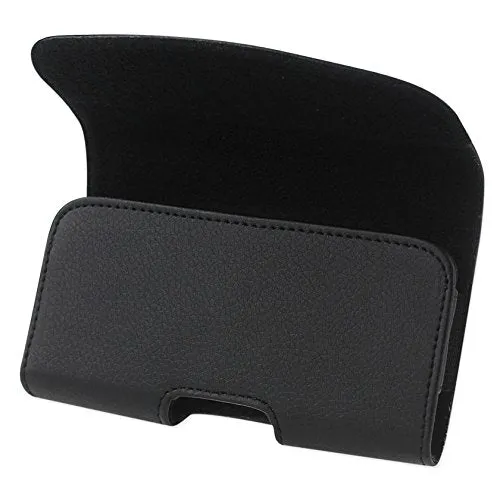 Reiko Large Size for Samsung Galaxy S6 / S8 / S9 (Fits With Silicone Case / Hybrid Case) Black Leather Wallet Pouch and Zoomazig Stylus