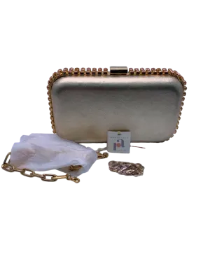 Rosantica Clio crystal-embellished leather clutch bag with shoulder chains