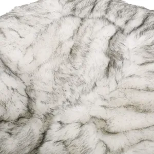 Rounded Short Fur Bean Bag with Softness and Comfort Grey Modern