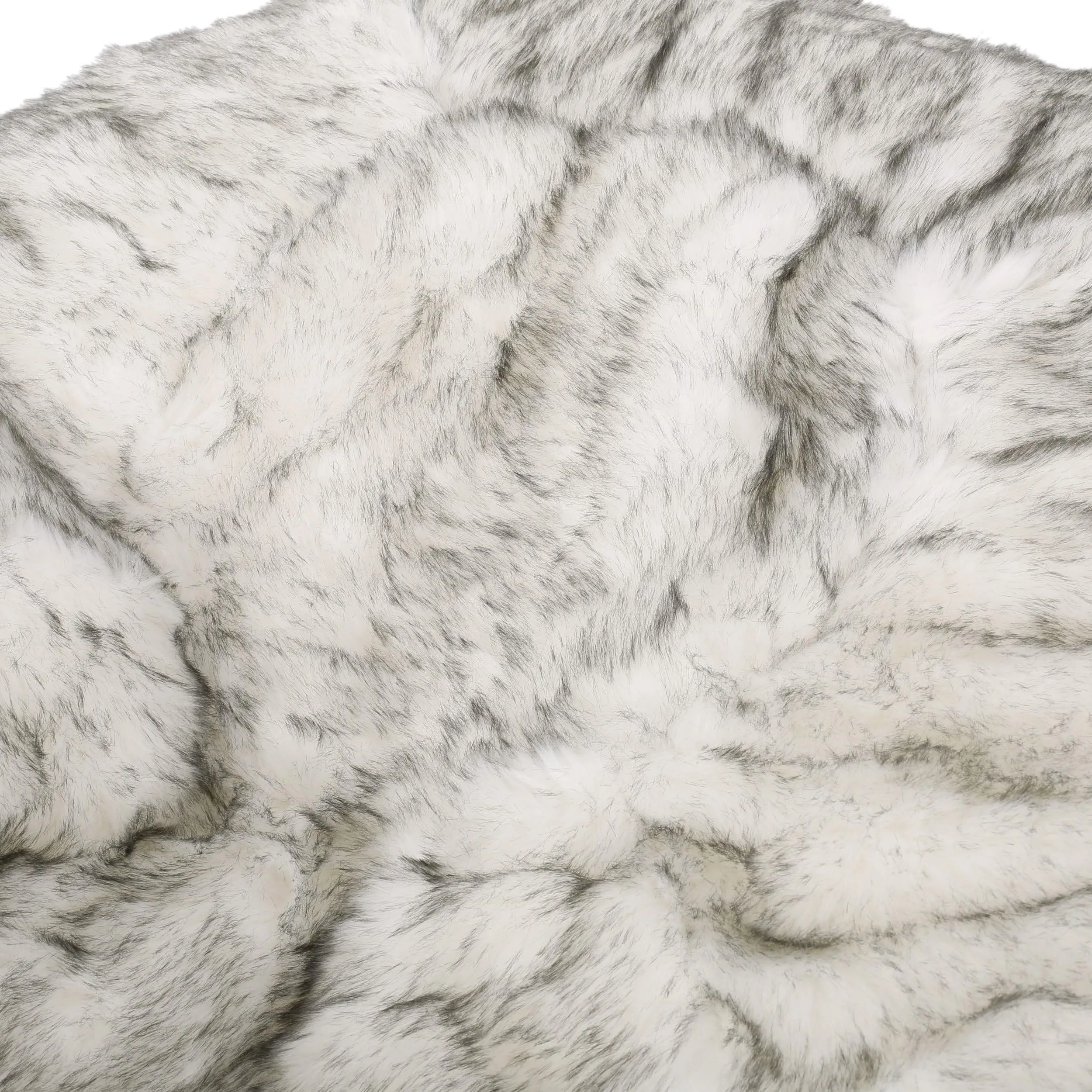 Rounded Short Fur Bean Bag with Softness and Comfort Grey Modern
