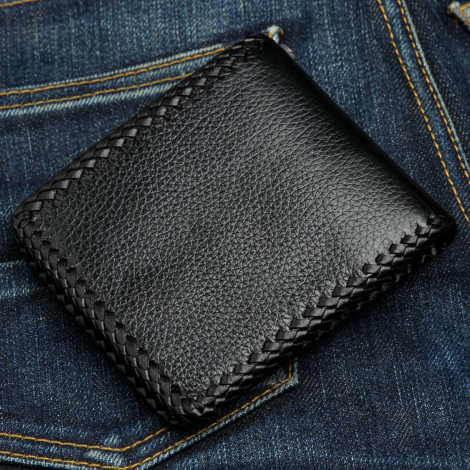 Row Red Cross Stingray Leather Biker Wallet