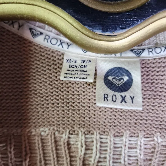 Roxy Southwestern Aztec Print Tan Cardigan Sweater Size Small