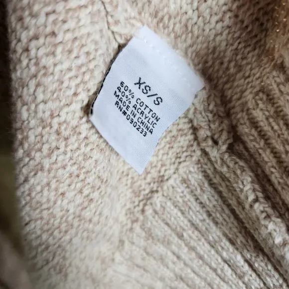 Roxy Southwestern Aztec Print Tan Cardigan Sweater Size Small