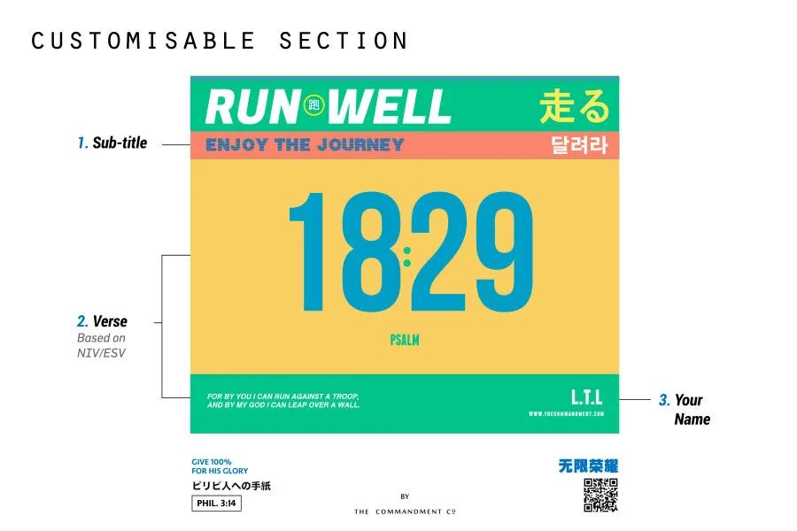 Run Well Campaign Marathon Bib Tote Bag {Free customisation}