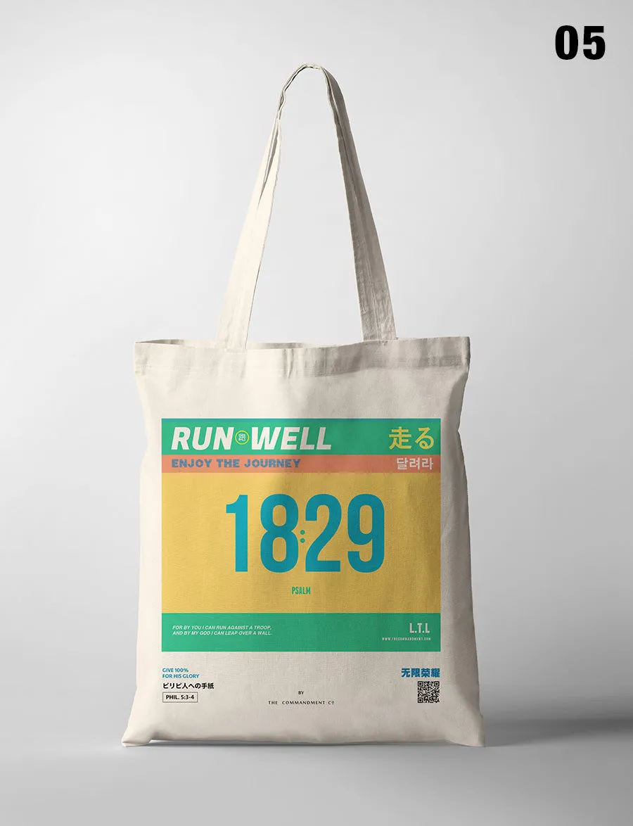 Run Well Campaign Marathon Bib Tote Bag {Free customisation}
