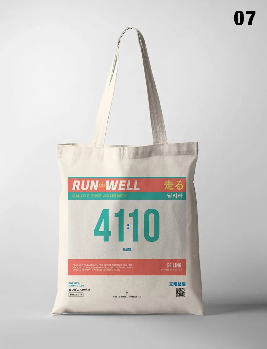 Run Well Campaign Marathon Bib Tote Bag {Free customisation}