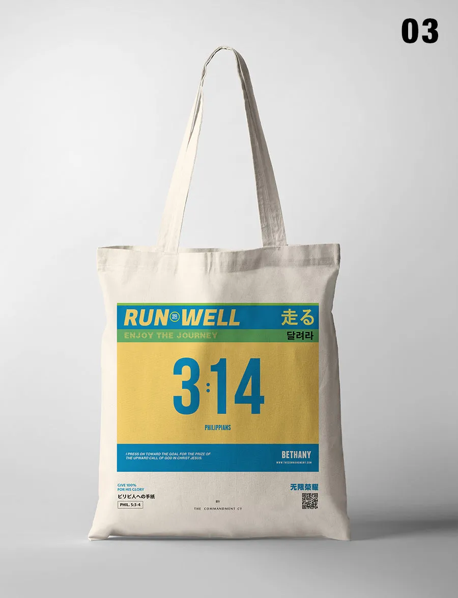 Run Well Campaign Marathon Bib Tote Bag {Free customisation}