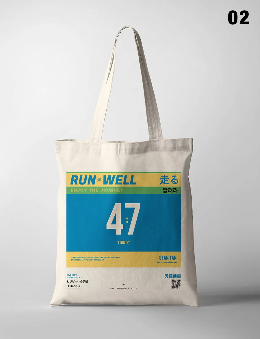 Run Well Campaign Marathon Bib Tote Bag {Free customisation}
