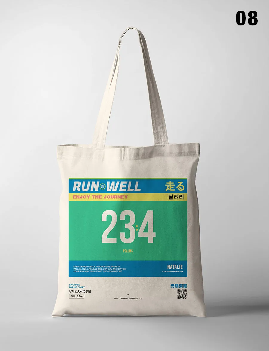 Run Well Campaign Marathon Bib Tote Bag {Free customisation}