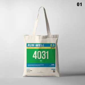 Run Well Campaign Marathon Bib Tote Bag {Free customisation}